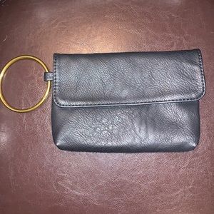 Black Wristlet with gold bangle